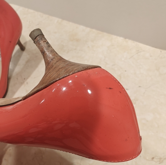 Jimmy Choo Red/Orange Patent Kitten Heels - Size 37 EU (6.5 US) - Picture 8 of 12